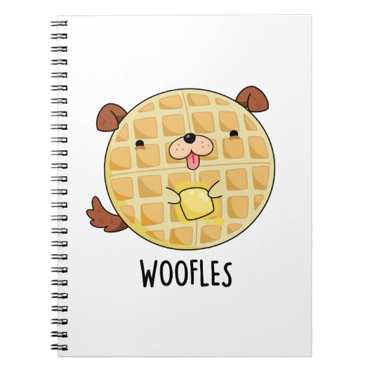 Woofles Funny Doggy Waffle Pub Notizblock (Vorderseite)