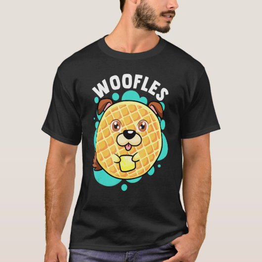 Woofles Waffle Dog Pun Feinschmecker Graphic Joke T-Shirt (Vorderseite)