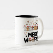 Woofmas Hund Lover Tasse: Niedliches Weihnachtsges Zweifarbige Tasse (VorderseiteRechts)