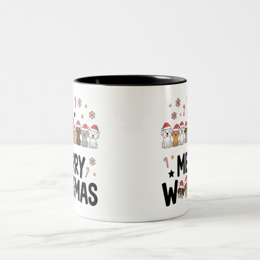 Woofmas Hund Lover Tasse: Niedliches Weihnachtsges Zweifarbige Tasse (Mittel)