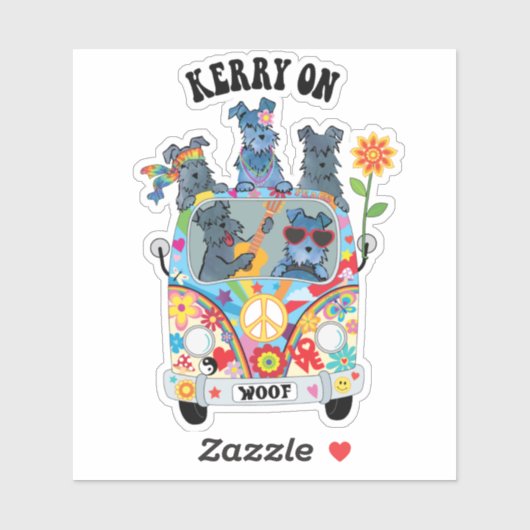 Woofstock Kerry Blue Terrier Vinyl Sticker (Blatt)