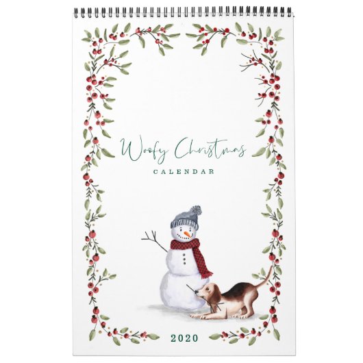 Woofy Christmas Niedlich Watercolor Schöne Hunde Kalender (Titelbild)