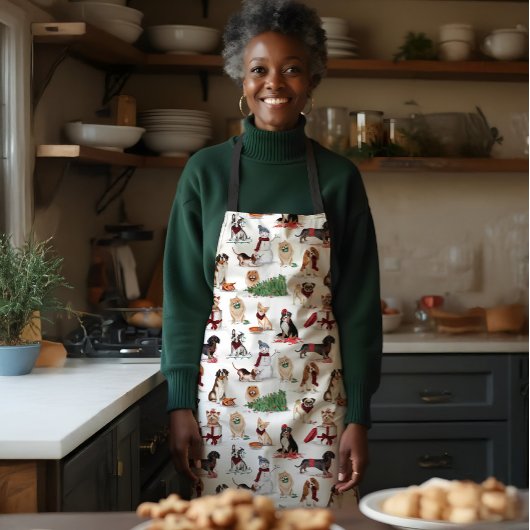 Woofy Christmas Niedlich Watercolor Schöne Hunde Schürze