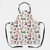 Woofy Christmas Niedlich Watercolor Schöne Hunde Schürze (Vorderseite)