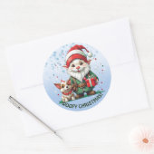 Woofy Christmas! Runder Aufkleber (Umschlag)