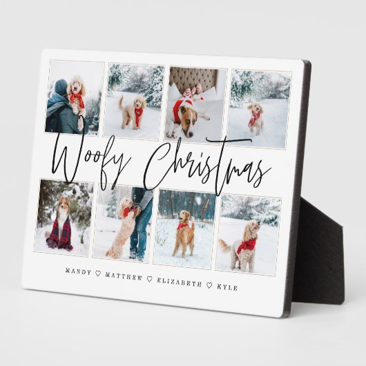 Woofy Christmas Script Pet Foto Collage Plaque Fotoplatte (Seite)