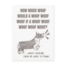 Woofy Woofmas: Christmas card with barking corgi