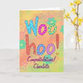 WooHoo Namen-personalisierte Freunde Karte (Gelbe Blume)