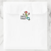 Woohoo! Runder Aufkleber (Tasche)