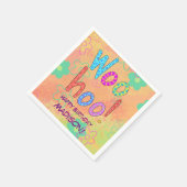 Woohoo Word Text Art Name Personalisiert Geburtsta Serviette (Ecke)