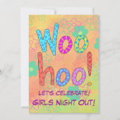 WooHoo Words Girls Night Out Einladung (Vorderseite)