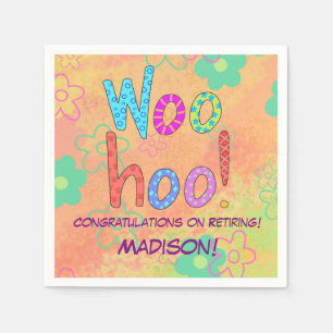 Woohoo Wort-Text-Kunst-Namen-personalisierter Serviette