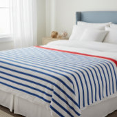 Wool blanket with blue stripes, Nautical-themed  Fleecedecke