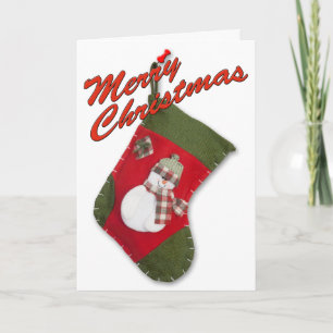 Wool Cap Snowman Kariert Scarf Weihnachtszeit Stru Feiertagskarte