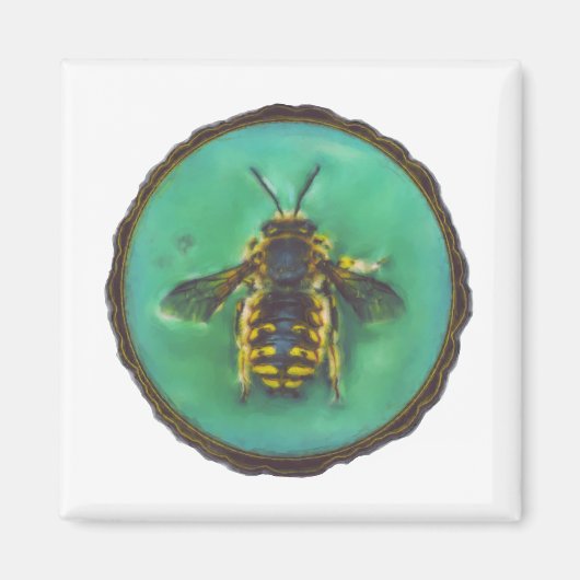 Wool Carder Bee Magnet (Vorne)