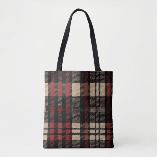 Wool Kariert Tote Bag Tasche (Vorderseite)
