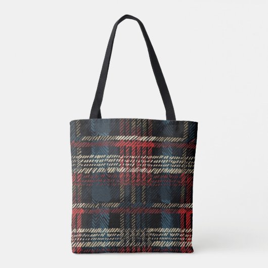 Wool Kariert Tote Bag Tasche (Rückseite)