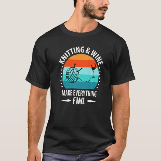 Wool Knitting Crochet Wool Kneul Funny Knitter Wi T-Shirt (Vorderseite)