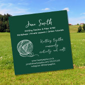 wool Knitting Teacher Business Card | Wool Yarn  Quadratische Visitenkarte