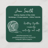 wool Knitting Teacher Business Card | Wool Yarn  Quadratische Visitenkarte (Vorderseite)