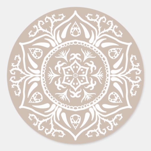 Wool Mandala Runder Aufkleber (Vorderseite)