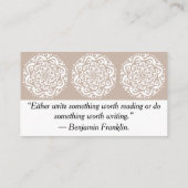 Wool Mandala Visitenkarte (Rückseite)