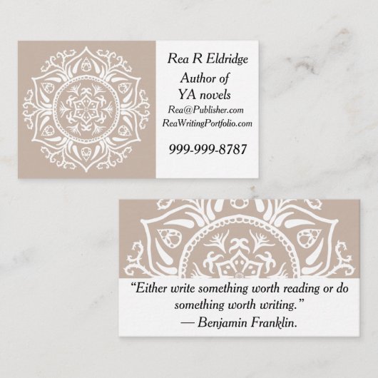 Wool Mandala Visitenkarte (Vorne/Hinten)