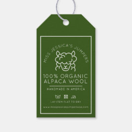 Wool Strickbusiness Alpaca Logo Wolle Care Info Geschenkanhänger