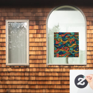 Wool Topped paisley Fensteraufkleber