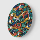 Wool Topped paisley Große Wanduhr (Winkel)