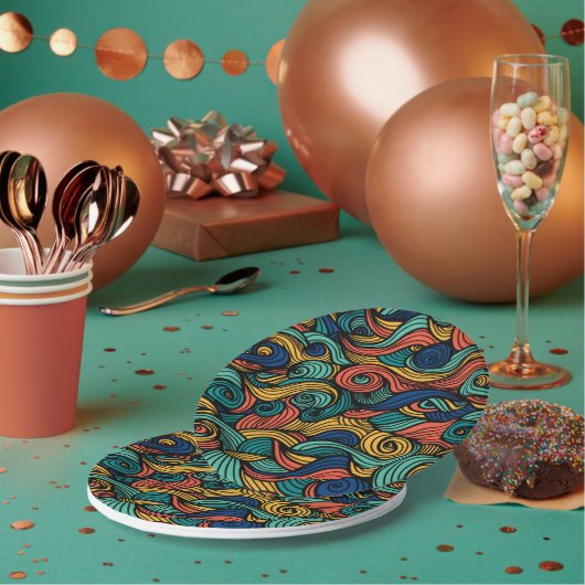 Wool Topped paisley Pappteller (Multi)