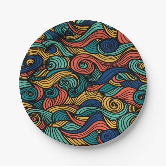 Wool Topped paisley Pappteller (Vorderseite)