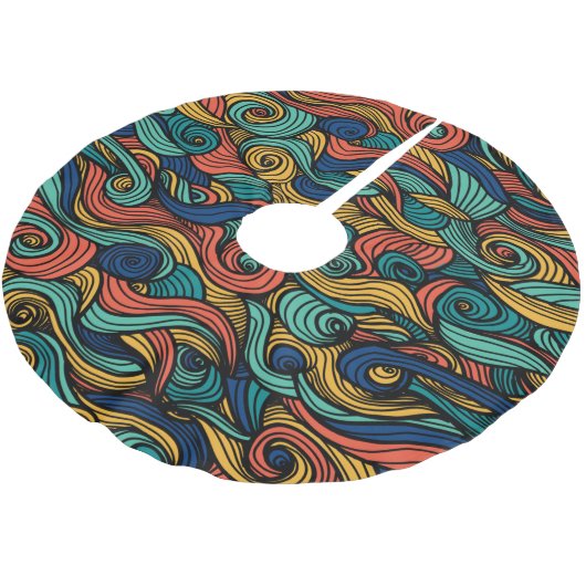 Wool Topped paisley Polyester Weihnachtsbaumdecke (Schrägansicht)