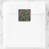 Wool Topped paisley Quadratischer Aufkleber (Tasche)