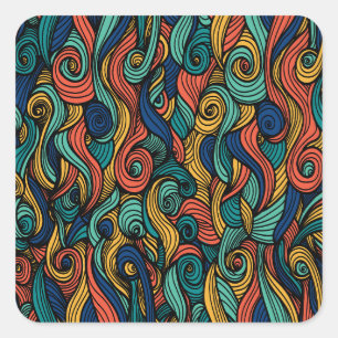 Wool Topped paisley Quadratischer Aufkleber