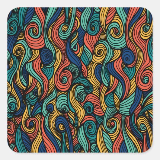 Wool Topped paisley Quadratischer Aufkleber (Vorderseite)