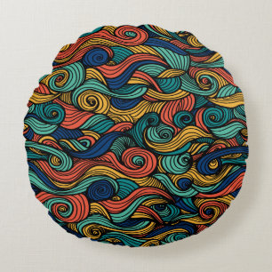 Wool Topped paisley Rundes Kissen