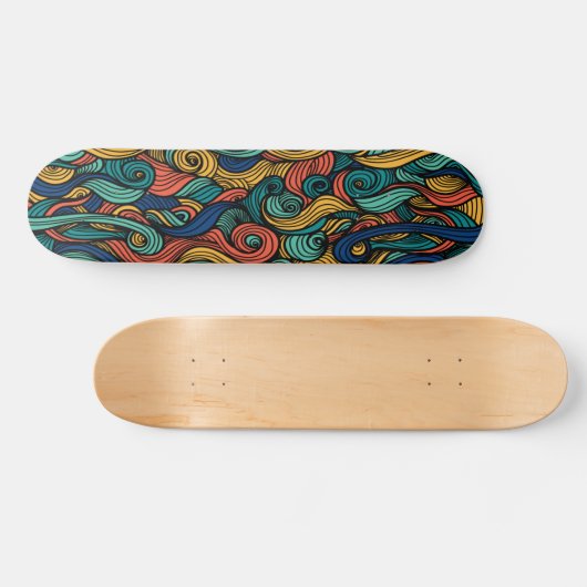 Wool Topped paisley Skateboard (Horizontal)