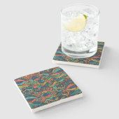 Wool Topped paisley Steinuntersetzer (Seitenansicht)