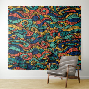 Wool Topped paisley Wandteppich