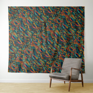Wool Topped paisley Wandteppich