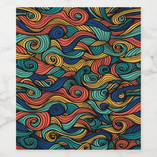 Wool Topped paisley Weinetikett (Einzelnes Label)