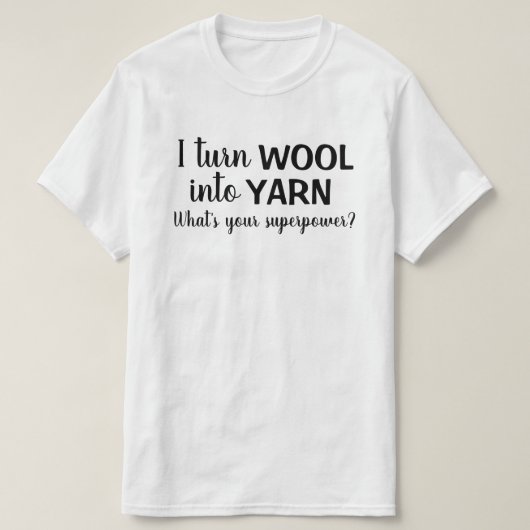 Wool Yarn Funny Spinning Handspun T-Shirt (Design vorne)
