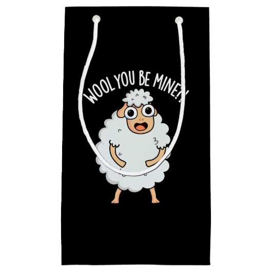 Wool you be mine Funny Sheep Puff Dark BG Kleine Geschenktüte (Vorderseite)