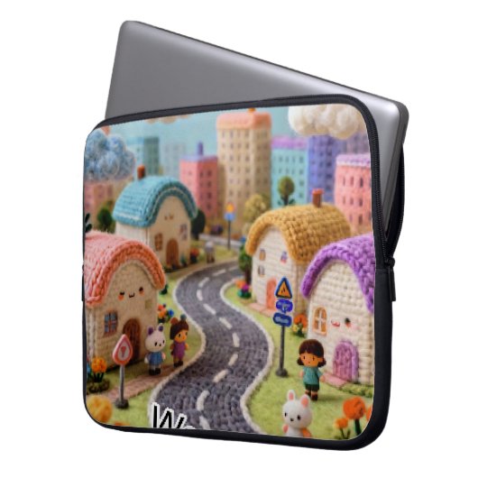 Woolen Village  Laptopschutzhülle (Vorderseite Links)