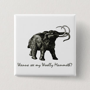 Wooley Mammoth Button