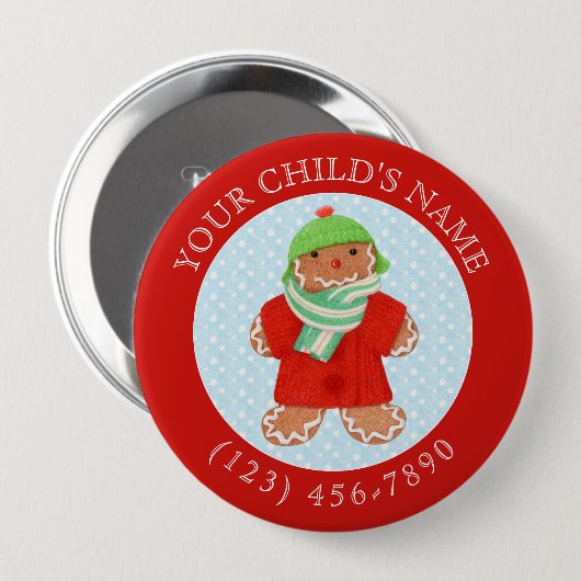 WOOLIE GINGERBRAD Child ID Button - Rot (Vorne & Hinten)