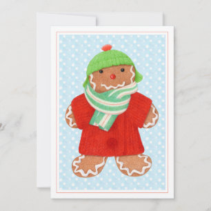 WOOLIE GINGERBREAD 12x18 Flat Christmas Card Feiertagskarte