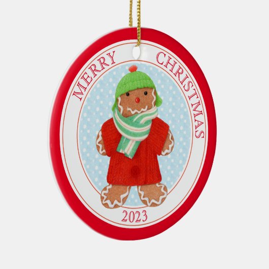 WOOLIE GINGERBREAD 2023 Keramik Circle Ornament (Rechts)