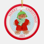 WOOLIE GINGERBREAD 2023 Keramik Circle Ornament (Vorne)